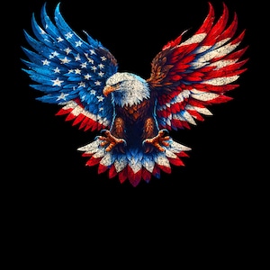 American Flag Bald Eagle Patriotic Eagle 4th of July USA png, US Independence Day png, Fourth Of July Family png, Instant Download