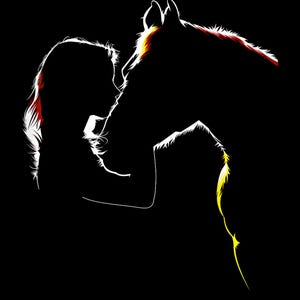 Horse Kiss Horse Motif Girl Kisses Horse Silhouette Horse png, Horse png, Love of horses png, Girl Loves Horse png, Digital Download