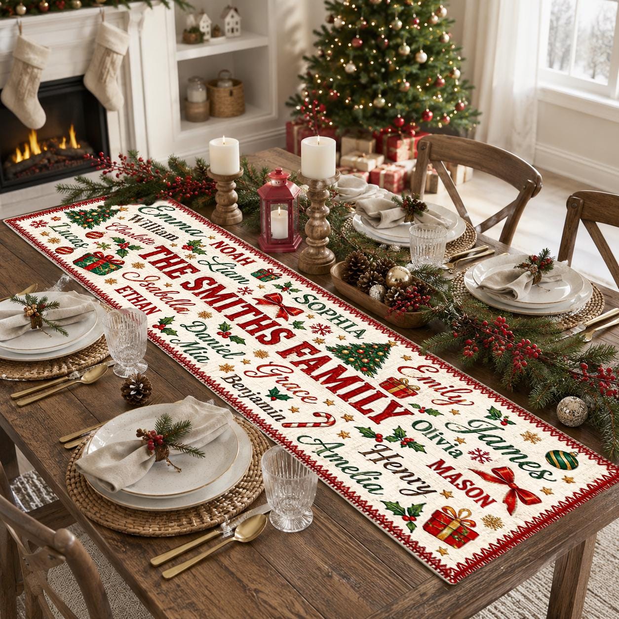 Tischband weihnachten