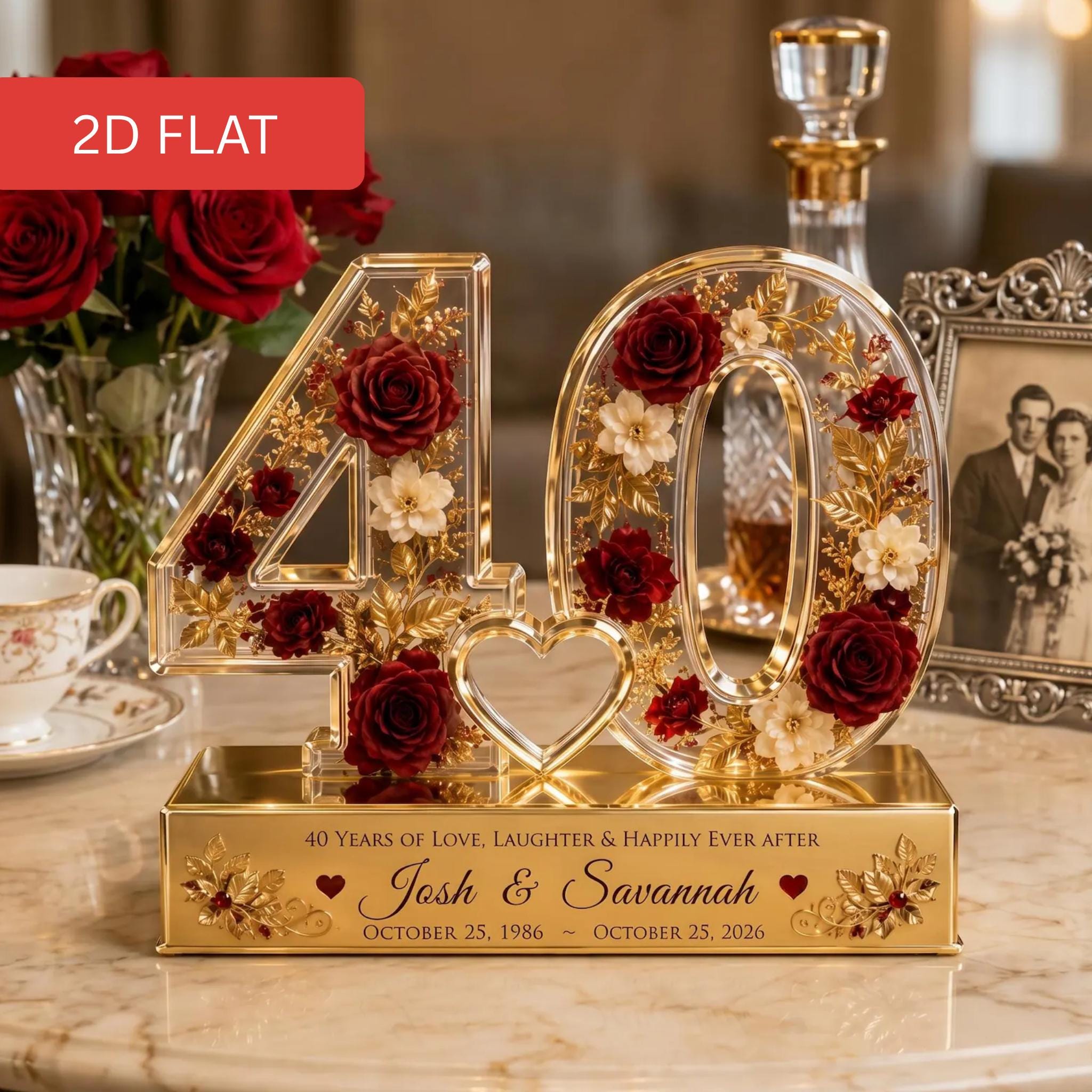 Ruby Anniversary Plate - Etsy