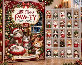 Calendario dell'Avvento di Natale con gatti, 24 giorni di tenerezza, regalo per amanti dei gatti, decorazione natalizia, ricordo per la famiglia e gli animali domestici, ornamento natalizio, regalo 2026