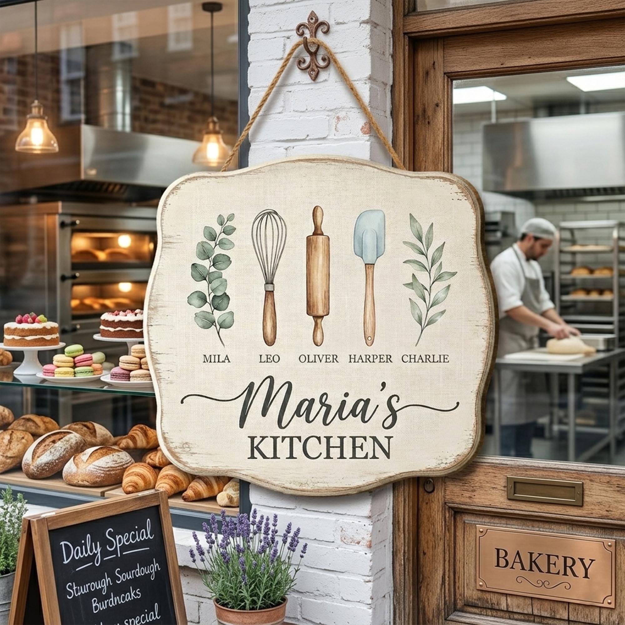 Kitchen Signs Customized Personalized Kitchen Sign, Custom Family Name Bakery Decor, Baking ...