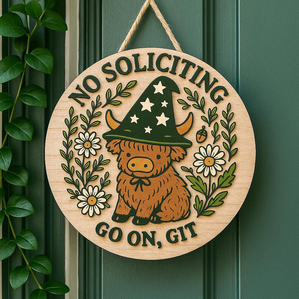 "We Charge To Listen" No Soliciting Sticker - 8x11 Inch Wall Decal By GoGoStickers