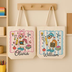 Sac fourre-tout personnalisé pour la rentrée des classes en forme de canard pour enfants, cadeau personnalisé pour les étudiants, enseignants, filles, garçons, maternelle, préscolaire