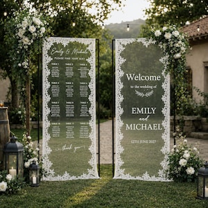 Personalized Lace Wedding Sign, Wedding Welcome Board, Bridal Reception Decor, Seating Chart Decor, Rustic Wedding Reception, GIFT 2026