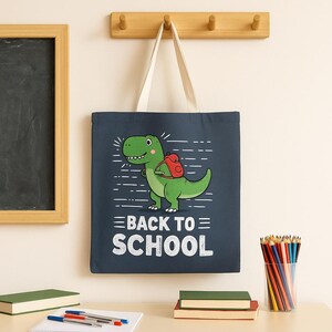 Sac fourre-tout dinosaure pour la rentrée des classes pour enfants, sac à dos en toile mignon T Rex, cadeau alternatif pour garçons, filles, support pour fournitures de jardin d'enfants d'âge préscolaire