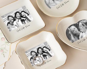 Personalised Photo Trinket Dish, Soul Sister Gift, Ceramic Jewelry Dish, Best Friend Gift, Birthday Gift, Christmas Gifts for Her, Bestie