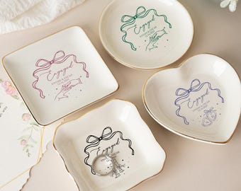 Personalized Engagement Gift for Couples, Wedding Gift for Newlyweds, Custom Ring Dish for Her, Anniversary Gift, Bride Gift
