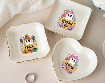 Personalized Halloween Ring Dish,Ring Dish For Baby Gifts,Cartoon Ring Dish,Custom Name Gift,Gift for Childs,Halloween Party Favor,Custom