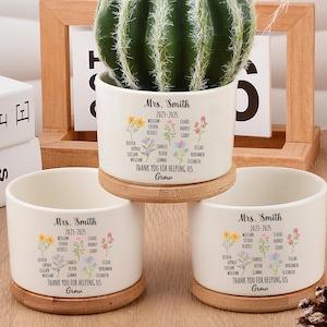Danke, dass Sie uns geholfen haben, den Pflanzentopf wachsen zu lassen, Geschenk zum Schulanfang, Geschenk für den Lehrer, Danke, dass Sie uns geholfen haben