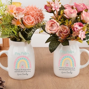Custom Teachers Flower Vase,Teacher Appreciation Gift,Thank You Teachers Gift,Leaving School Gift,Gift for Teaching Assistant,Teacher Gift