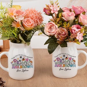 Personalized Teacher Vase,Teacher Appreciation Gift,Ceramic Vase for Teacher,Teaching Assistant,Thank You Gift for Her,Back to School Gift