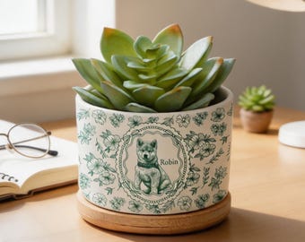 Personalized Pet Portrait Planter, Pet Succulent Planter, Pet Home Decor, Dog Memorial, Dog Remembrance Gift, Gift for Pet Lovers,Home Decor