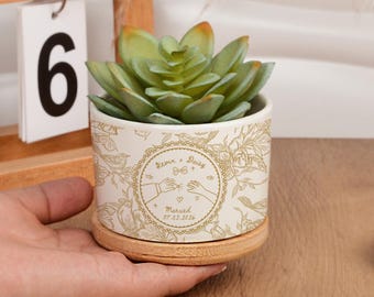 Personalized Engagement  Plant Pot,Engagement Gifts for Couples,Bestie Gift,Gift For Friends,Gift for Women,Anniversary Gift,Home Decor