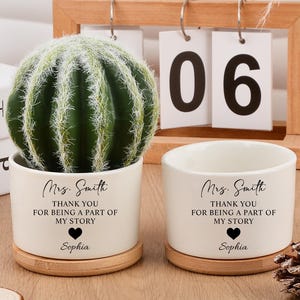 Personalized Flower Pot For Teacher,Gift for Teacher,Teacher Appreciation Gift,Thank You For Helping Me Grow,Succulent Pot,Teacher Week Gift