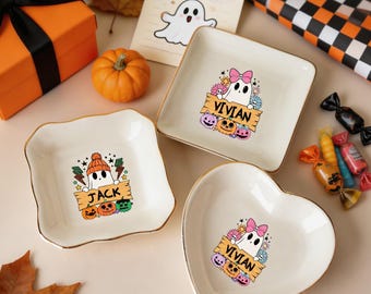 Personalized Halloween Ring Dish,Ring Dish For Baby Gifts,Cartoon Ring Dish,Custom Name Gift,Gift for Childs,Halloween Party Favor,Custom