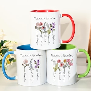 Personalized Mom Grandma Garden Mug,Custom Birth Flower Gift For Mom Nana,Grandmas Garden Mug,Mama Garden Mug,Birthday Gift For Mama,Gigi