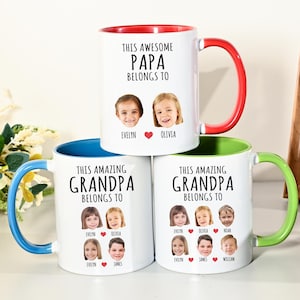 Personalisierte Baby-Gesichtsbecher, kundenspezifisches Opa-Omageschenk, dieser erstaunliche Opa gehört Becher, Opa-Geburtstagsbecher, kundenspezifischer Enkel-Fotobecher