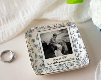 Personalized Photo Jewelry Dish for Mom, Custom Mothers Day Gift, Ceramic Trinket Dish with Picture, Keepsake Gift for Mother, Mother's Day