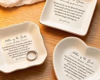 Personalized Mother of the Groom Jewelry Dish,Wedding Gift,Mother in Law Jewelry Dish, Bridesmaid Gifts, Gift from Bride,Gift from Daughter