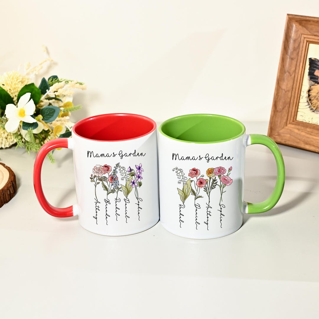 Personalized Mom Grandma Garden Mug,custom Birth Flower Gift for Mom ...