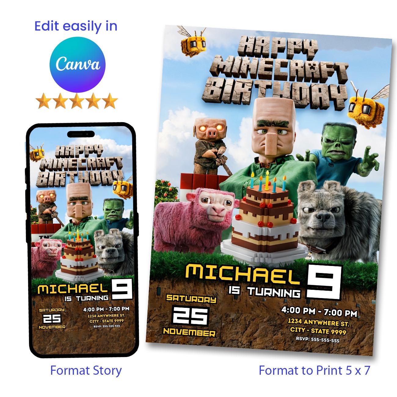 Epic Minecraft Movie Invite