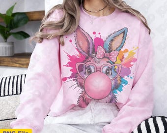 Bubblegum Easter Bunny PNG: Pastel Rabbit Digital Art (Digital Download)