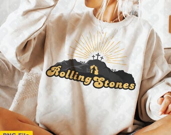 Christian Rolling Stones Easter Resurrection PNG Graphic