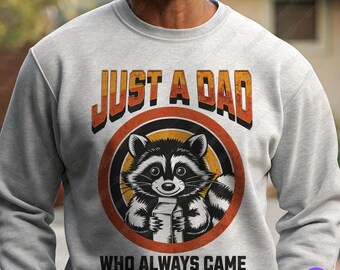 Funny Raccoon Dad PNG: Retro Father's Day Clipart (Digital Download)