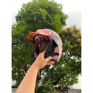 Open vintage aangepaste helm Slimhead 500TX patina roze Chopper CAFE RACER motorfiets Dhl Express