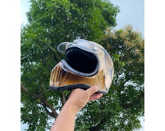 ¡Oferta! Casco vintage personalizado Flame Chopper Cafe Racer para motos con envío por DHL Express.