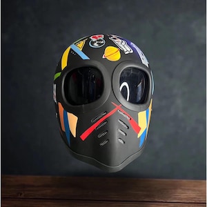 Verkoop! Vintage aangepaste helm XF-GP Alien handgeschilderd Cafe Racer Bobber Chopper motorfiets DHL Express