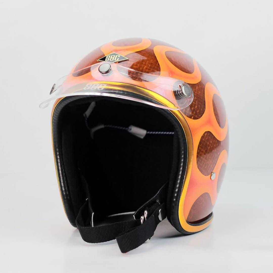 500-TX ヘルメット フレイムデザイン 新着！ヴィンテージヘルメット スリムヘッド 500TX ローオレンジ