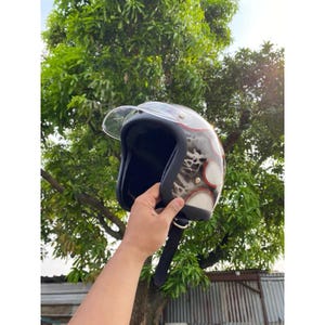 Open vintage aangepaste helm Slimhead 500TX Red Flame Abstract Chopper CAFE RACER Motorcycle Dhl Express