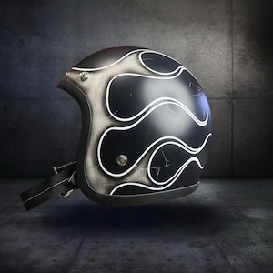 Nieuw! Vintage helm Slimhead 500TX Patina Flame Rush BOBBER CHOPPER motor Dhl Express