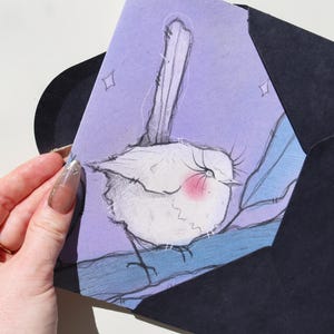 Tarjeta de Blue Wren, Tarjeta de felicitación de Blue Wren, Tarjeta de pájaro, Tarjeta de cumpleaños, Tarjeta para cualquier ocasión, Tarjeta de felicitación, Tarjeta hecha a mano, Tarjeta artística de Blue Wren