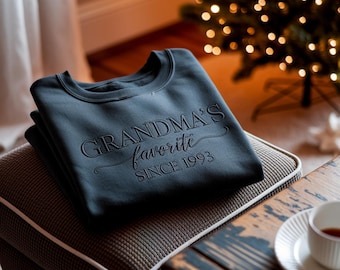 Embroidered Grandma's Favorite Sweatshirt, Personalized Grandparent Gift