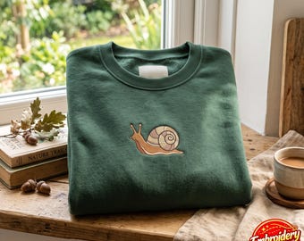 Sudadera con estampado de caracol bordado, camiseta con ilustración de caracol para amantes de la naturaleza, camiseta unisex.