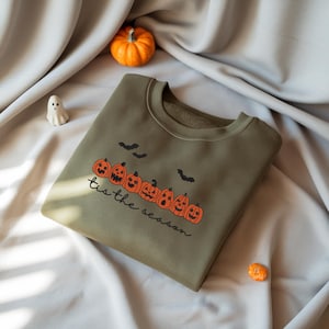 Embroidered Pumpkin Spice Latte Shirt, Tis The Season Shirt, Embroidered Fall Shirt, Touchdown Fall Sweatshirt, Embroidered Halloween Tee
