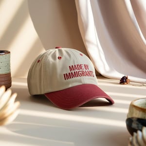 Embroidered Made by Immigrants Hat, Anti ICE Hat, Anti Trump Hat, Daughter of an Immigrant Hat, Social Justice Protest Hat, Cap