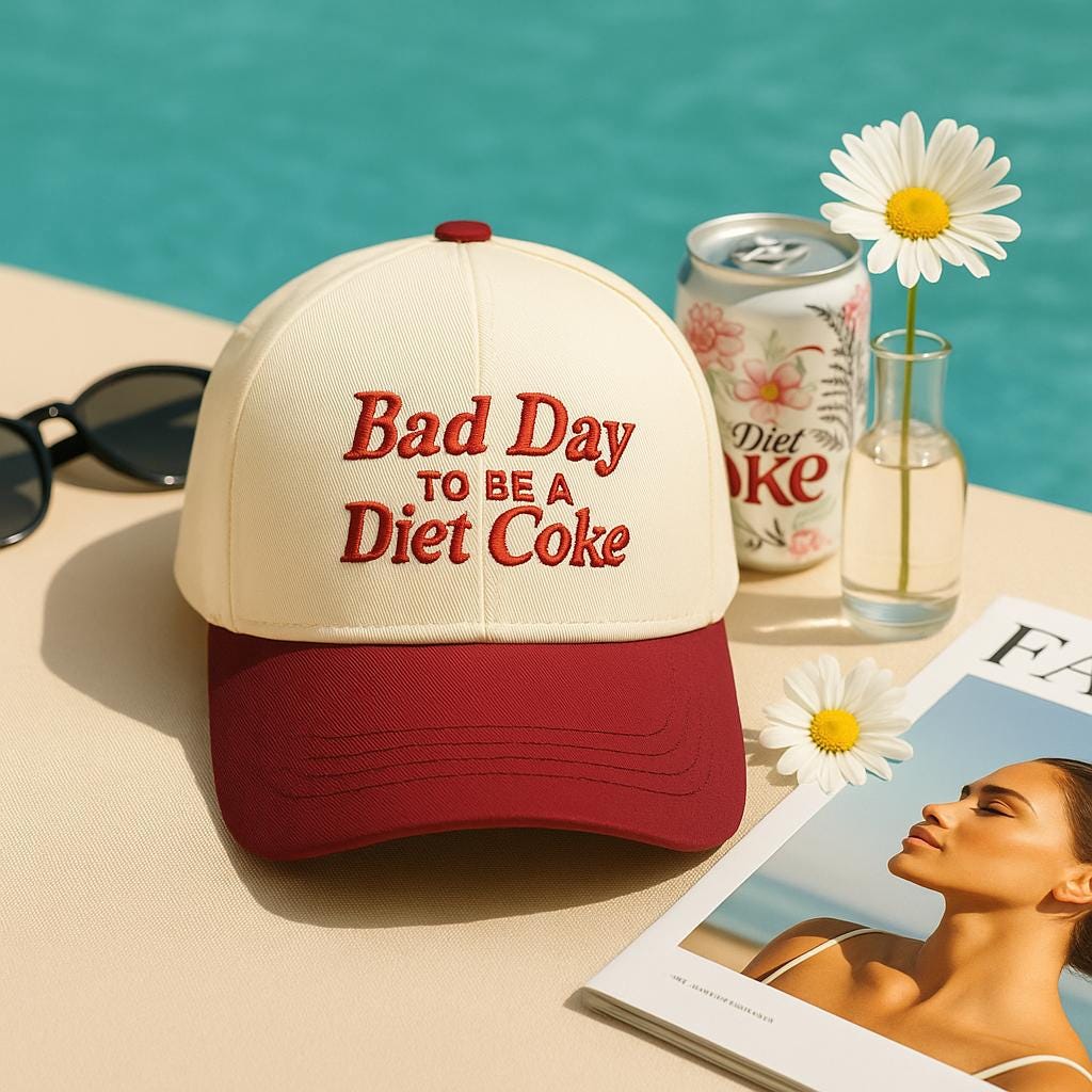Bad Day To Be a Diet Coke Gestickte Trucker-Hut, Baseball-Mütze Sommermütze Lustig trendy Trucker Snapback Hut Diet Cola Stickerei Cola Liebhaber