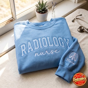 Sweat-shirt brodé personnalisé pour technicien en radiologie, T-shirt pour technicien en radiologie, Étudiant en radiologie