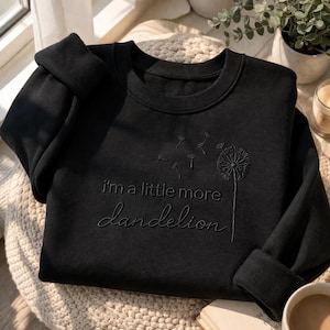 Embroidered Dandelion Sweatshirt, Country Music Western Crewneck, Floral Inspirational Shirt