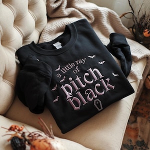 Embroidered A Little ray of Pitch Black Sweatshirt Sarcasm shirt Funny gift for friend Birthday Halloween Shirt Dark Humor