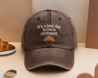 Gorro de cruasán bordado, regalo divertido para panaderos
