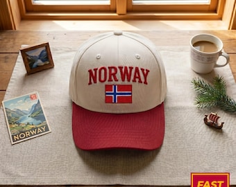 Embroidered Norway Hat, Norway Flag Cap, Vintage Football Supporter Gift