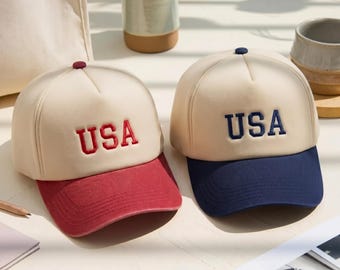 Embroidered USA Baseball Cap, Patriotic 4th of July Hat