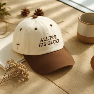 All For His Glory Embroidered Baseball Hat, Christian Baseball Hat, Faith Hat for Men Women, Christian Gift, Religious Gift Idea