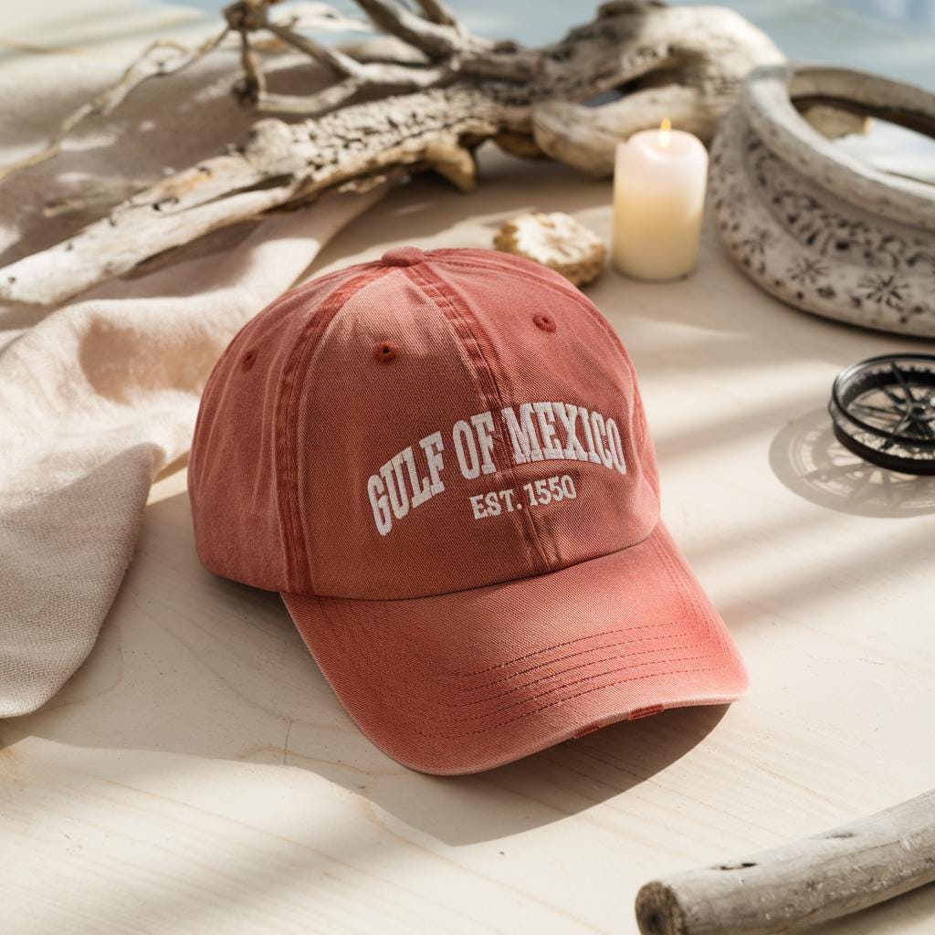 Gorra bordada del Golfo de México, gorra de la Costa del Golfo, gorra estadounidense del Golfo de México, gorra política