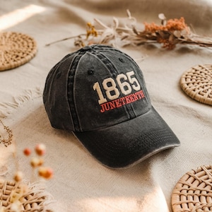 Juneteenth Embroidered Dad Hat, Dad Hat, Gifts For Dad, Emancipation Day, Black Hat, Snapback Hats, Baseball Hats, Dad Hat